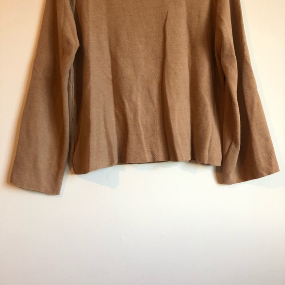ZARA Trafaluc Soft Bell Sleeve Sweater Tan - Picture 14 of 14